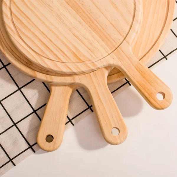 Professional Pine Solid Wood Pizza Cutting Board Pizza Serving Dish Paddle for Cooking Kit
