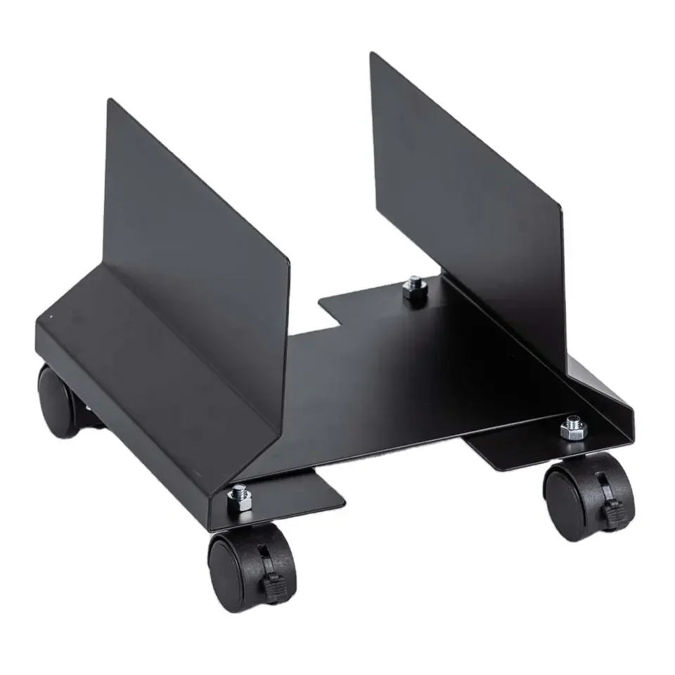 Modern CPU Stand with 4 Wheels and Brake Lock Waterproof Metal CPU Holder for Office Furniture for Computer Cases