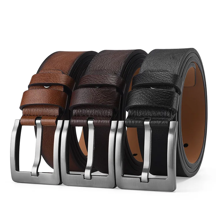 Belt men classic vintage pin buckle luxury custom manufacturer  leather belts famous brand leather belts for men
