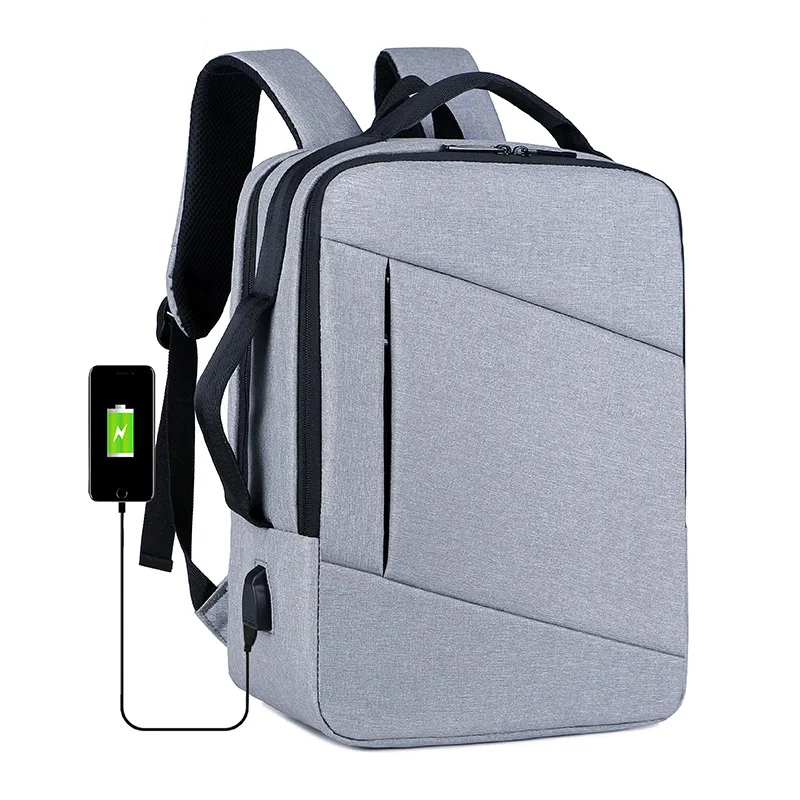 Business shoulder computer bag Large capacity usb charging port with trolley case cassette men backpack handbag