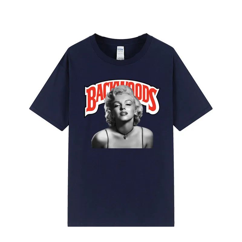 Wholesale Soild Color Cotton Heat Transfer Printing Hip Hop Streetwear Men Women Unisex Cookie Backwoods T Shirt In Bulk