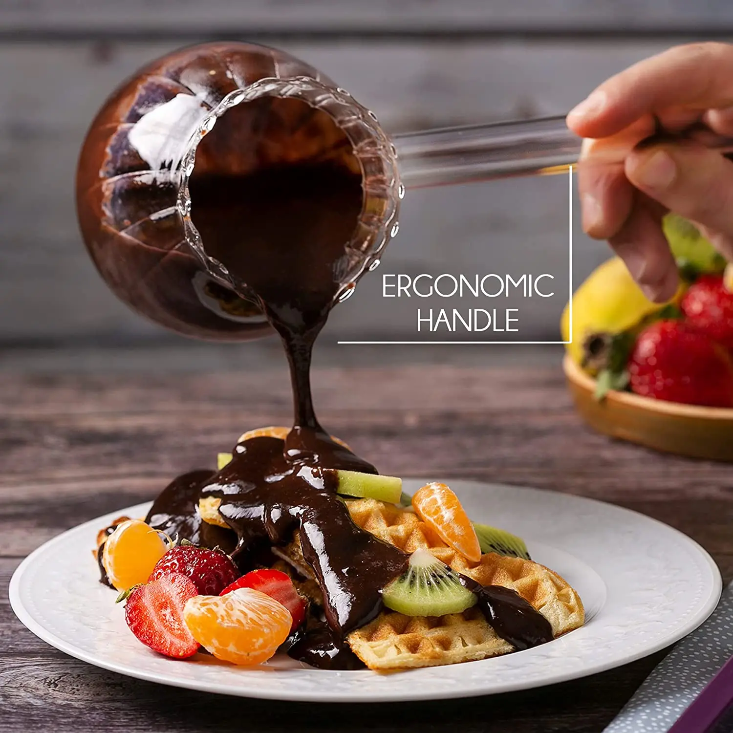 Curved Turkish coffee pot borosilicate glass stovepot heat resistant milk warmer