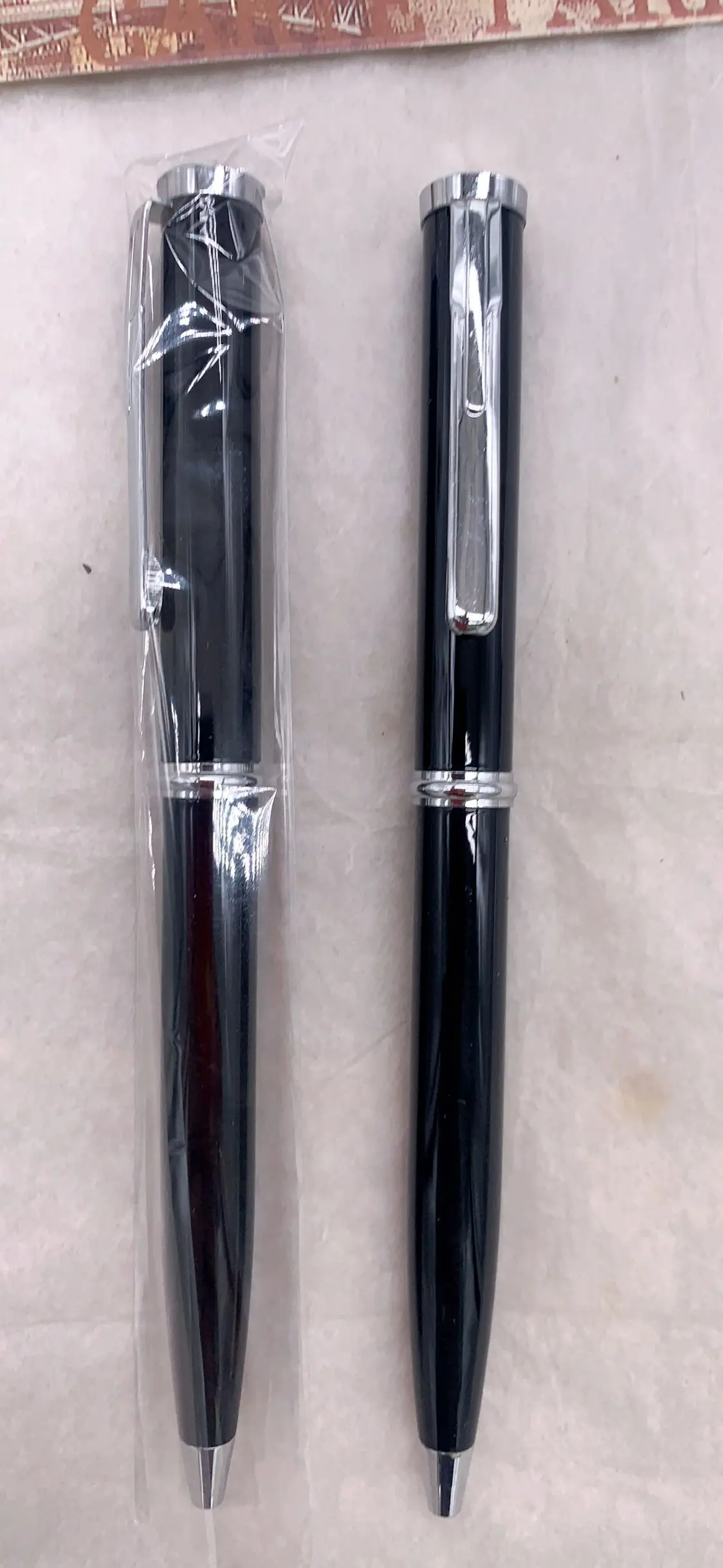 Custom Personal Name Seals Executive Self-inking Stamp Pen Metal Gold Silver Stamp Pen with case