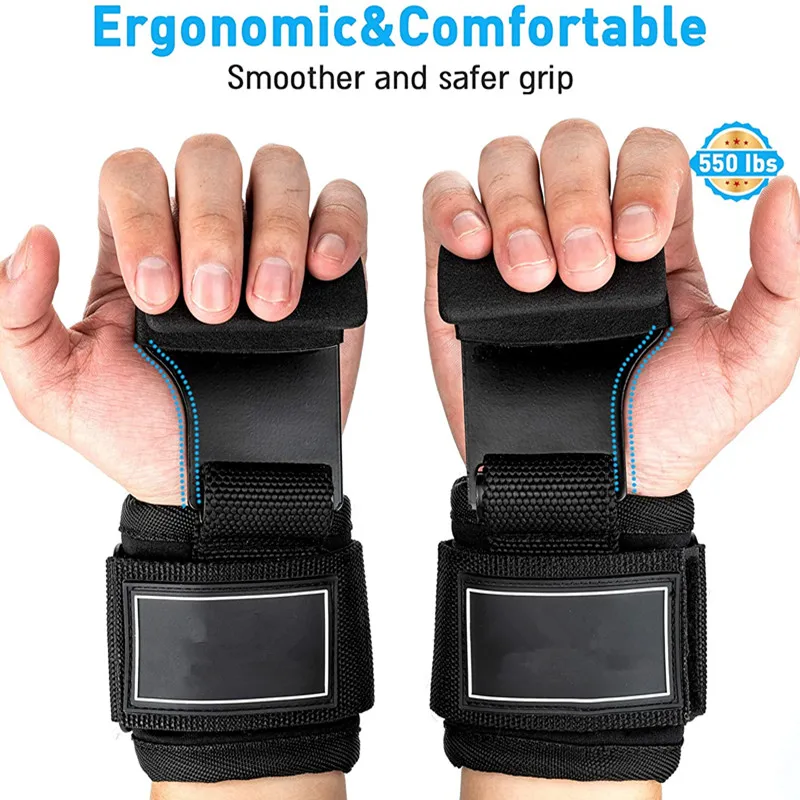 Wholesale Fitness Custom Logo Weightlifting Gym Weight Lifting Hook Straps