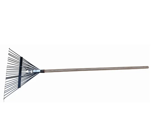 74342  22t leaf rake with long wooden handle