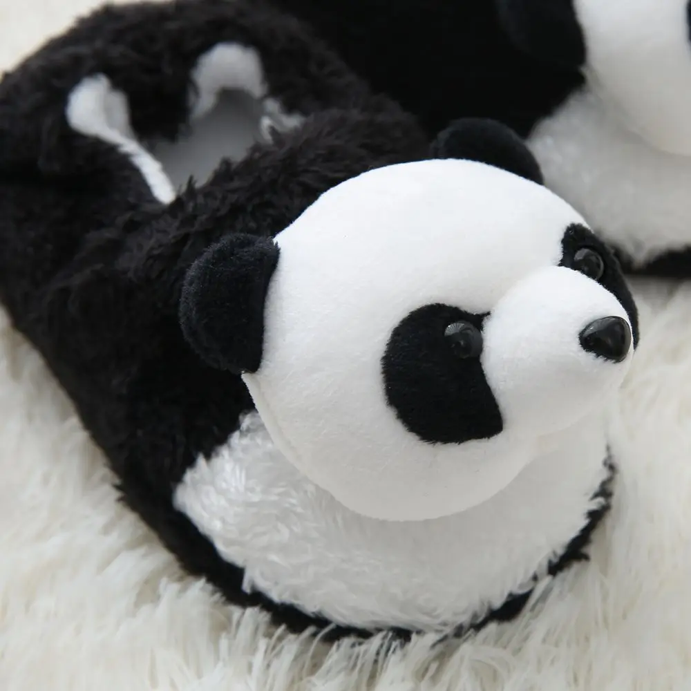 New Fashion Winter Children Slippers Cartoon Panda Plush Fluffy Warm Cotton Shoes Slipper For Kids Indoor