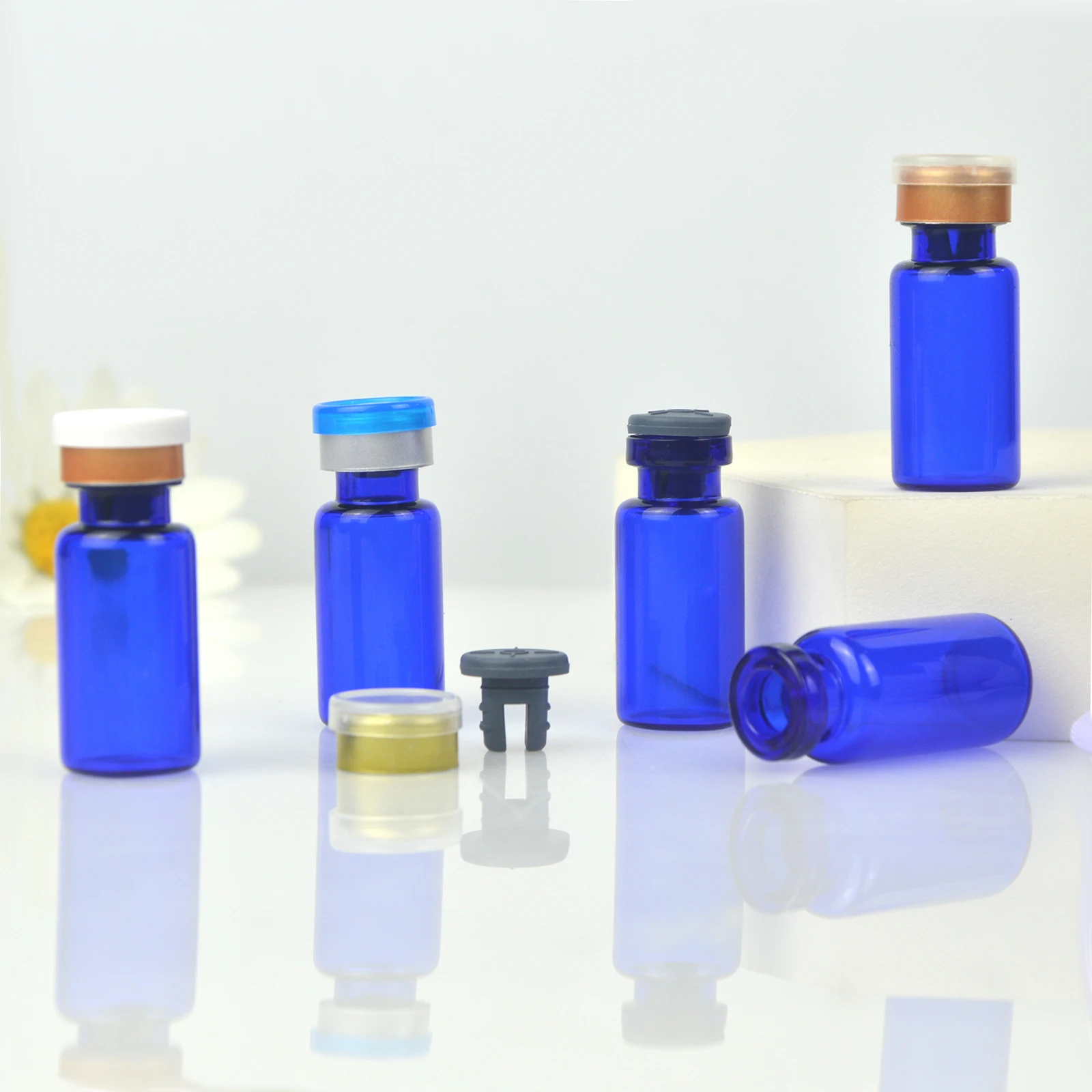 Blue Vials 3ml Pharmaceutical Vial Medical Injection Freeze-dried Powder Glass Vials With Rubber
