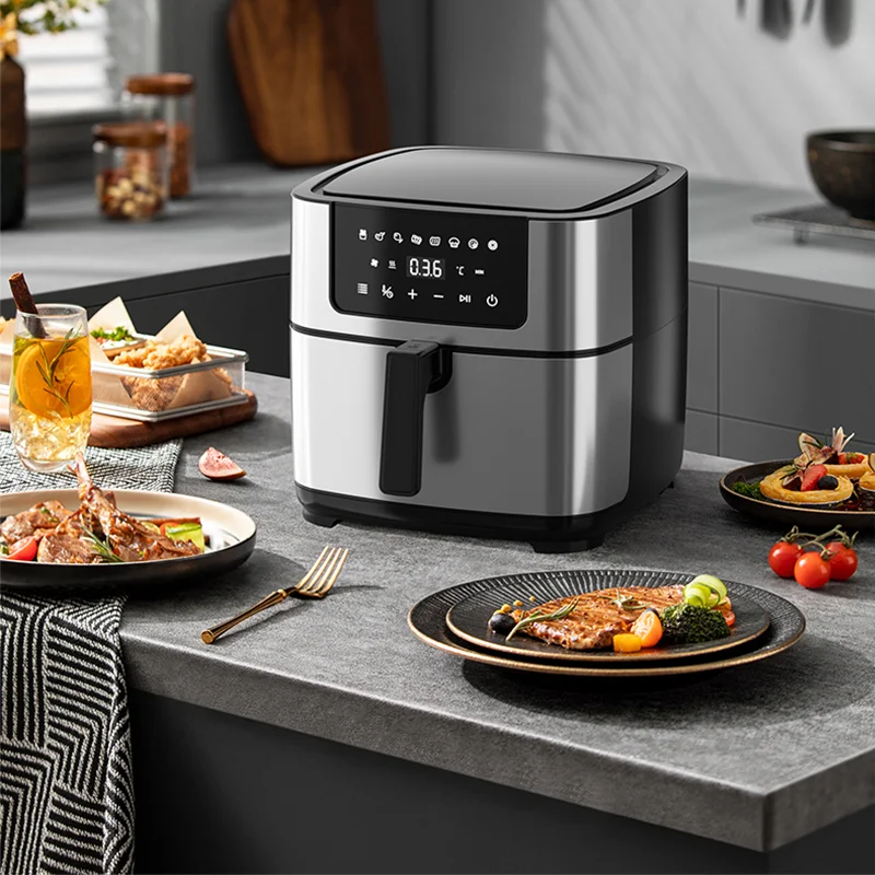 Home Kitchen Air Fryer Oven 1600W 10L Electric Deep Fryers 8 Cooking Presets  Oilless Air Fryer With Timer