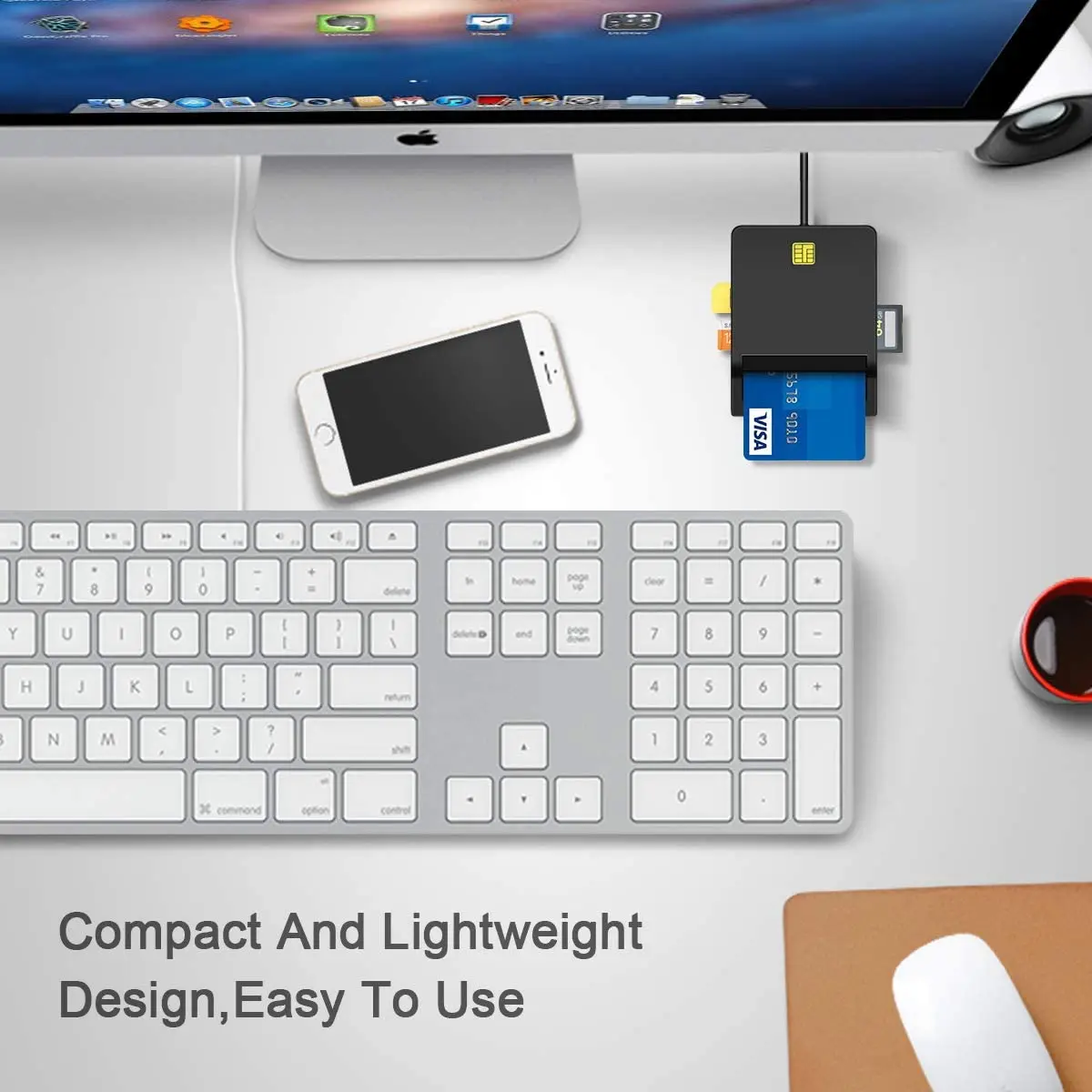  Считыватель смарт-карт USB считыватель карт cvc совместимый с Windows Mac OS и Linux SD MicroSD TF ATM IC