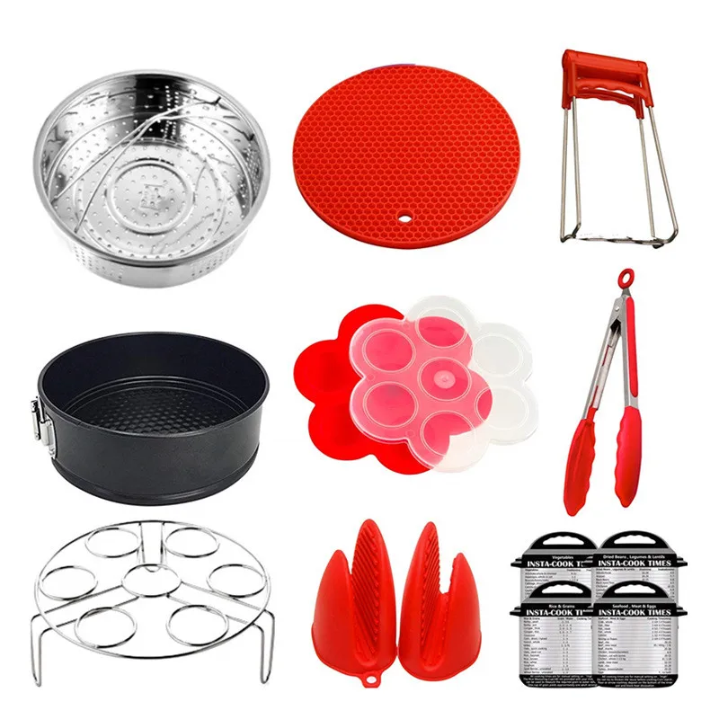 Pot Accessories Set for 5, 6, 8Qt Pot Pressure Cooker, 6-Pcs with Steamer Basket/Silicone sealing ring