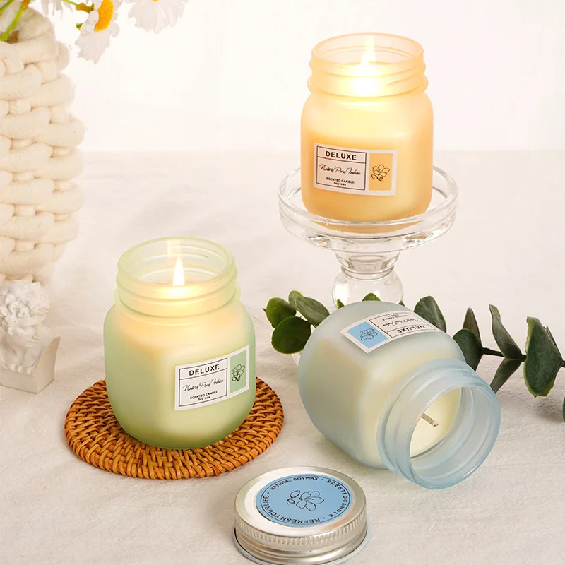 Popular High Quality Romantic Matte Cup Aromatherapy Soy Wax Scented Candles For Gift With Metal Lid