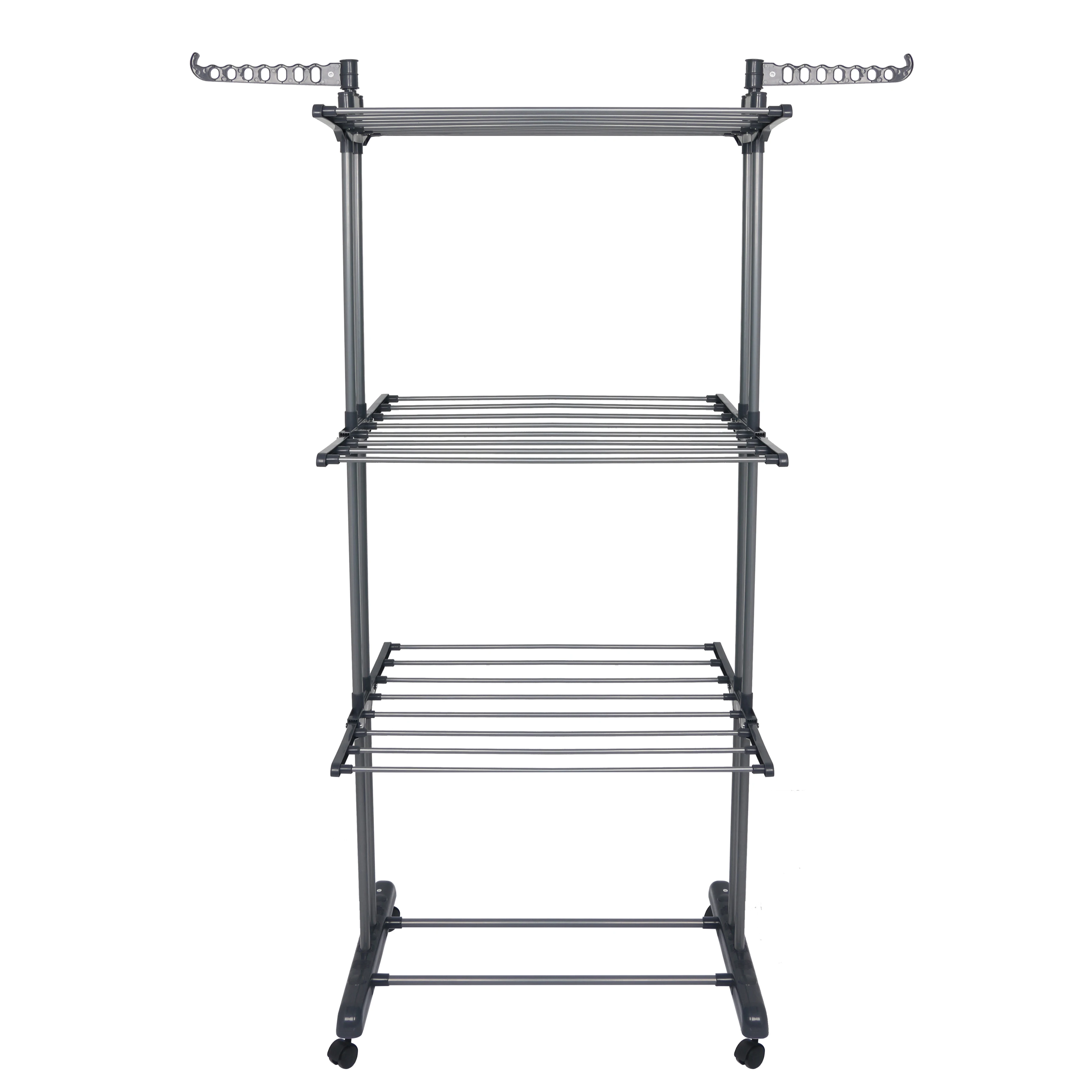 Cheap Moveable 4-Tier cloth drying rack foldable metal Cloth airer clothes dryer rack