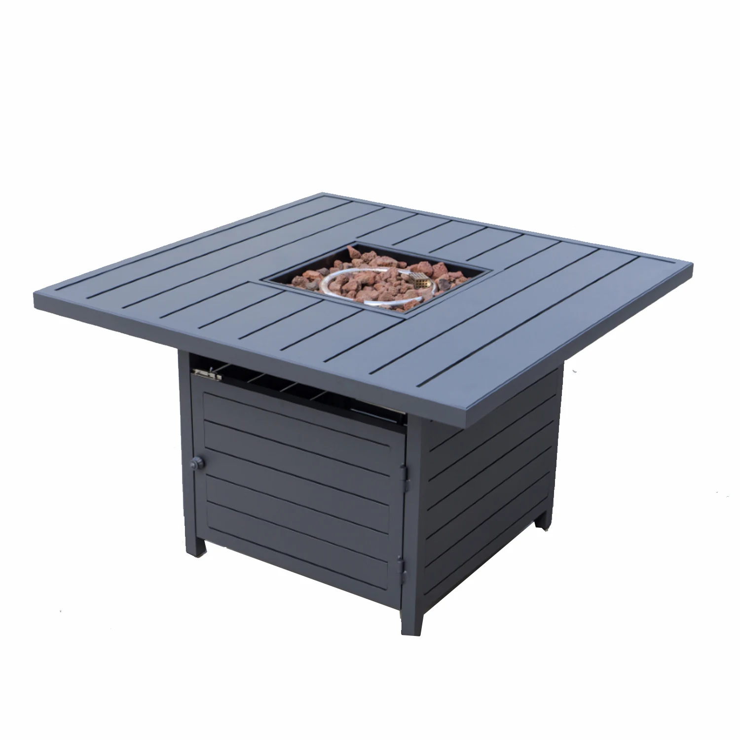 Outdoor furniture garden smokeless fire pit home life heater square aluminum gas fireplace