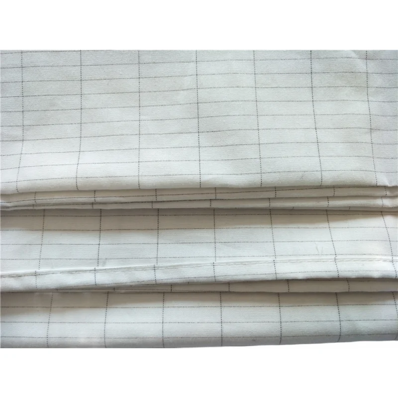 CONDUCTIVE Grounding Earthing Anti-bacterial ESD Fiber Cotton Ripstop Woven  Bed Flat Sheets Material Silver Cotton Fabric