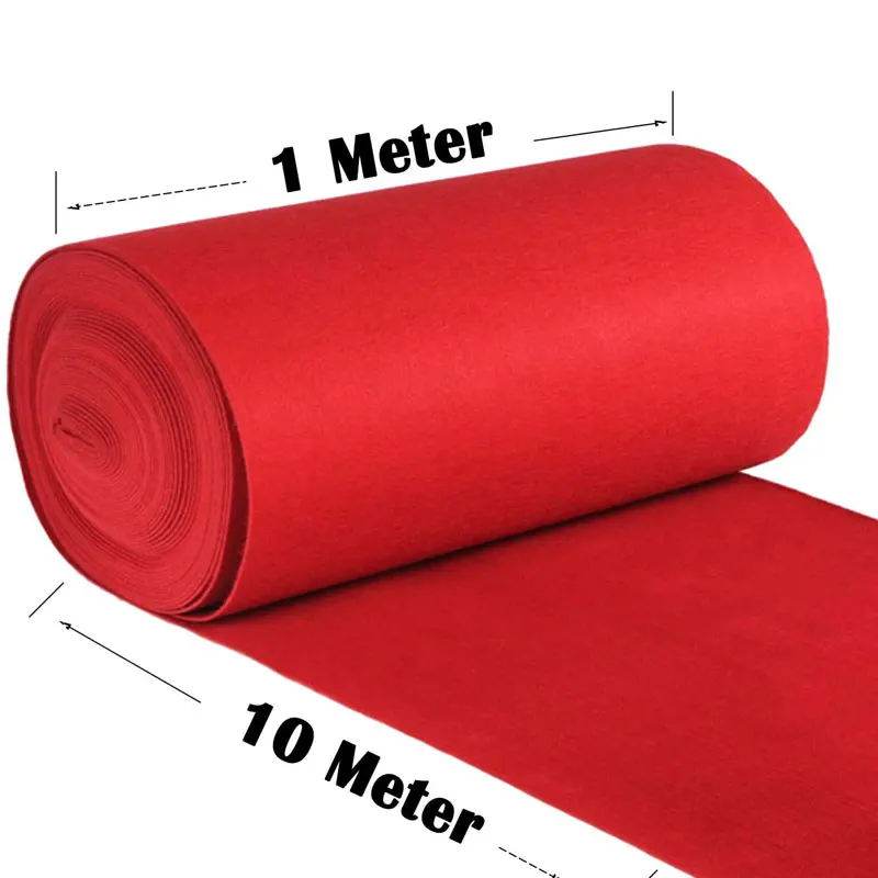 Lowest Price Felt Fabric Roll Pieces Industrial Felt Polyester Non Woven Colorful felt carpet wedding disposable red carpet