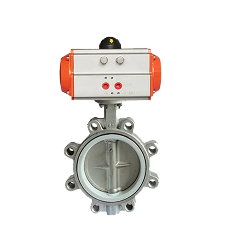 COVNA DN100 4 дюйма 500 мм из нержавеющей стали ПТФЭ пневматический втягиваемый клапан-бабочка