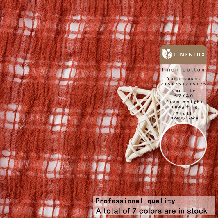 Guangzhou supply good price special design scarf clothing fabrics linen polyester cotton jacquard eco-friendly yarn dyed fabric