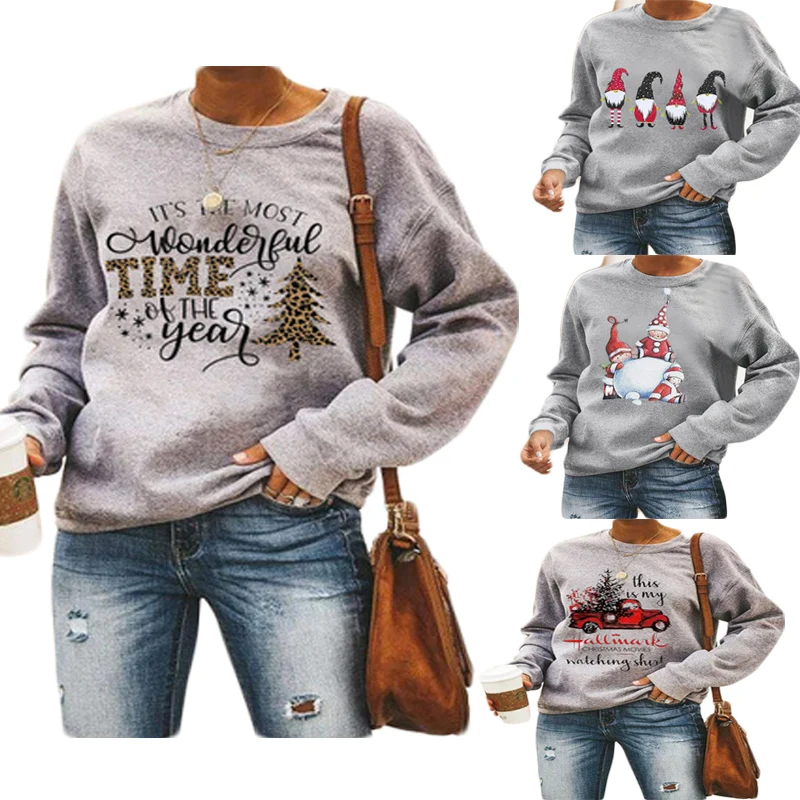 2021 Winter Clothes Ladies Crew Neck Pullover Knit Jumper Christmas Sweater