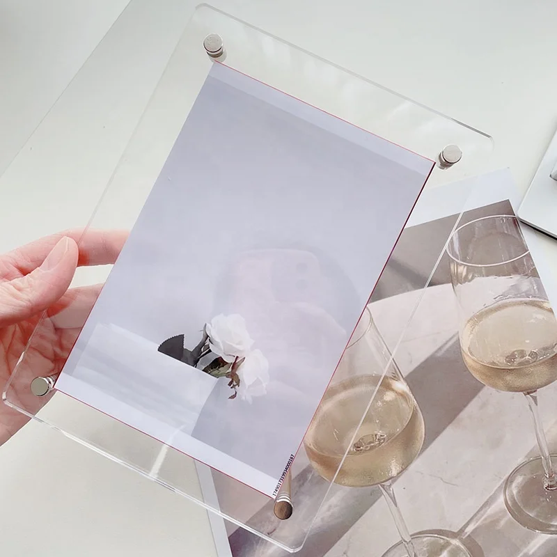 Acrylic photo frame table 6-inch postcard photo display A4 poster frame double-sided transparent 7810 wall hanging ins