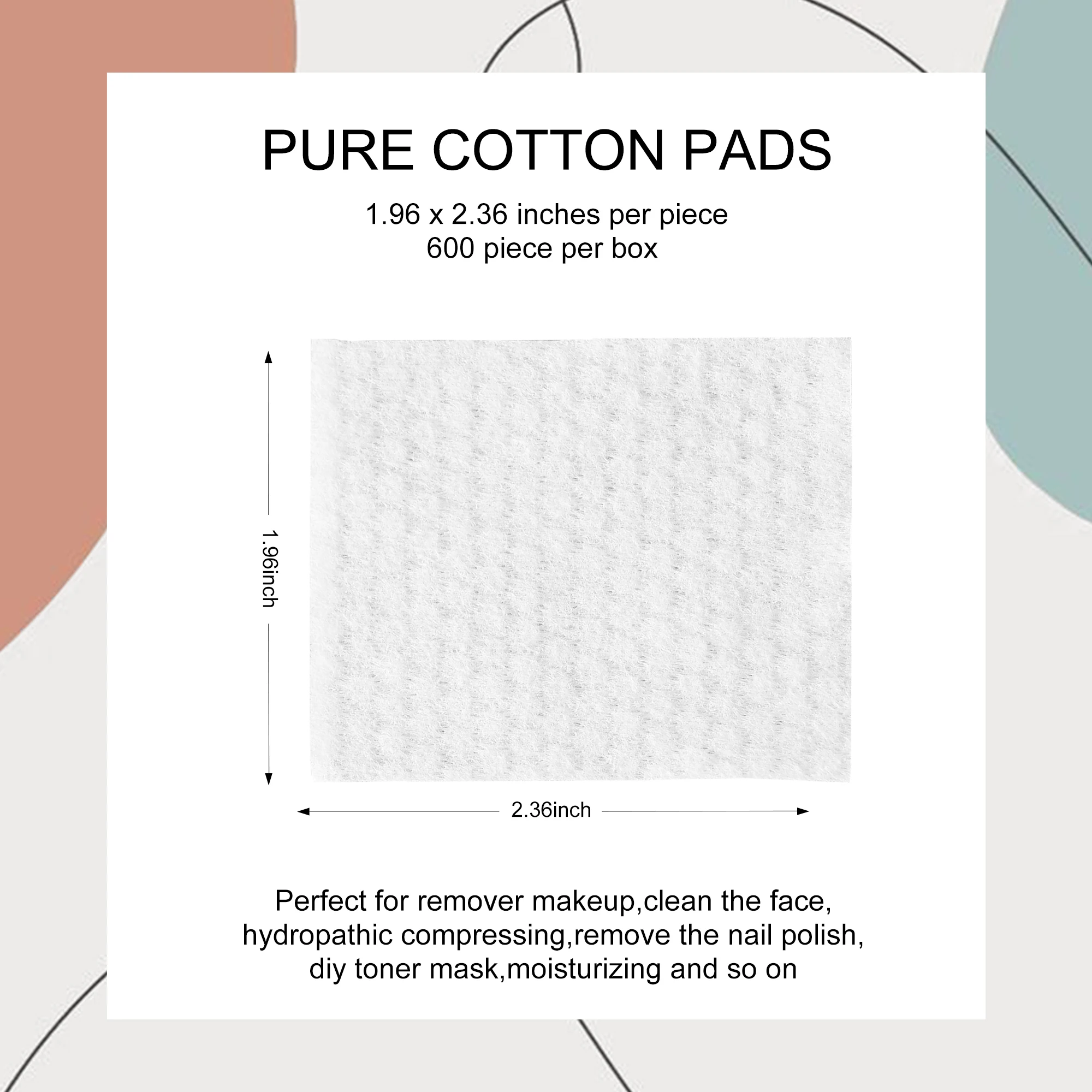 cotton pad for face make Cosmetic women with custom Natural travel Thin nail sided Square makeup Skin rolls thickening toner