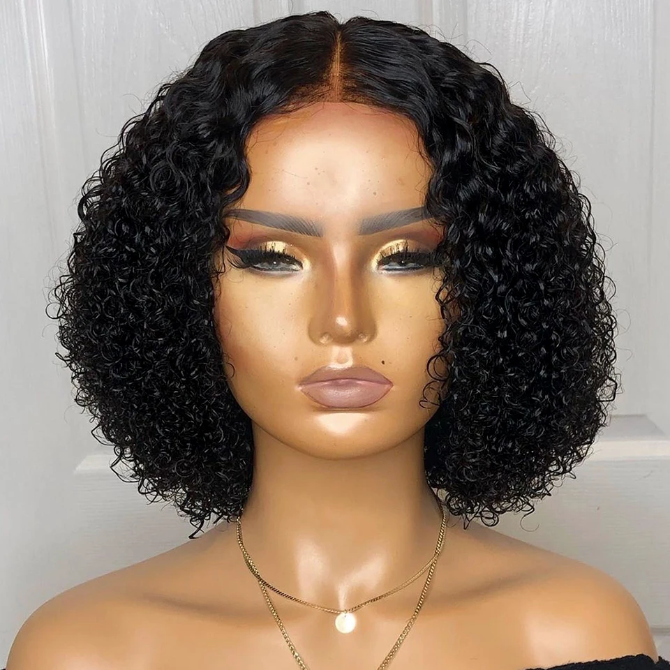 
AINIZI Unprocessed Virgin Brazilian Human Hair wigs Kinky Curly Best Quality 13X4 lace front Wig For Black Women 