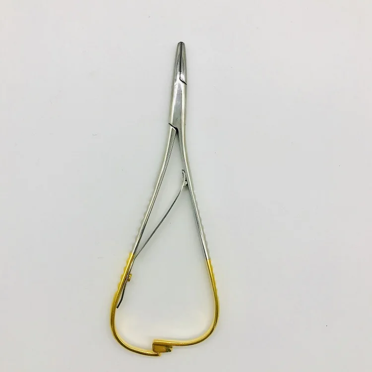 Dental Manufacturer CE Orthodontic Mathieu Needle Holder Wide Tip Tungsten Carbide Serrated Tip