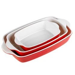 Factory Wholesale Nonstick Baking Dish Set Of 3, Two Eight Ceramic Bakeware For Cooking