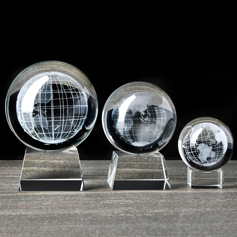 Wholesale Solid Crystal Ball / Cheap Glass Ball With Base For Customized Gifts/ Crystal Spheres With Base For Souvenirs Gifts
