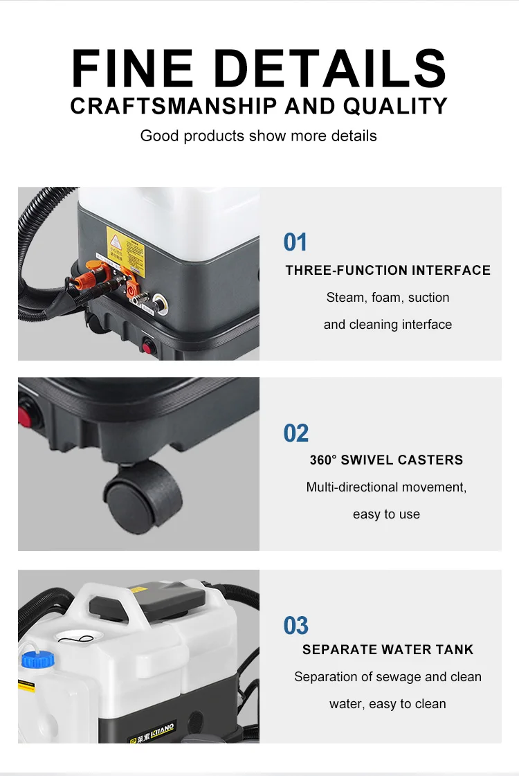Wholesale Customized EB-9S Hand-Held Carpet Cleaning Machine Steam & Steam Grinding Head Air Duct Cleaning Equipment Home Use