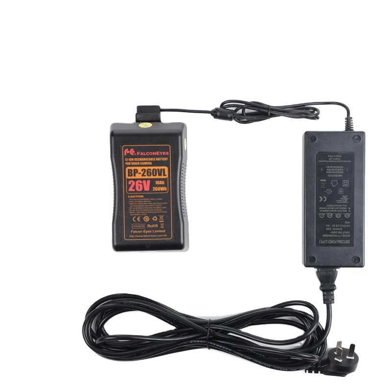 Falcon Eyes BP-260VL 10000mAh 26V V Mount Battery with Adapter Charger for RX-36TDX RX-736TDX Photography LED Lights