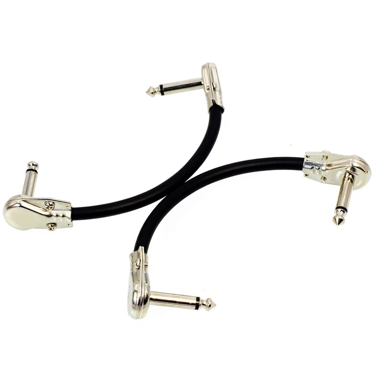 
Guitar Patch Cables Right Angle, 12 inch ,30 cm 1/4 6.35mm TS Instrument Cables for Effect Pedals 