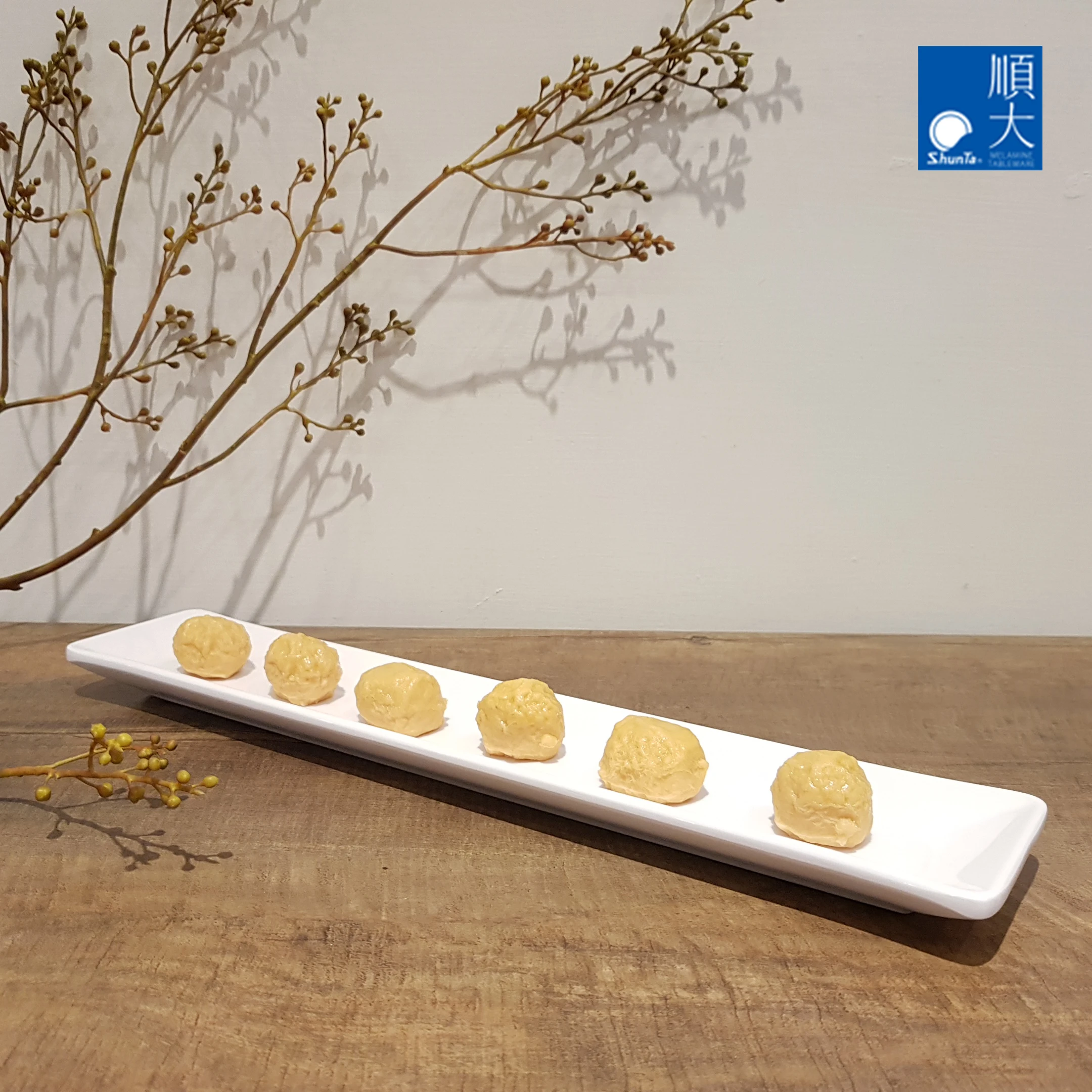 Melamine White Rectangular Hot Pot BBQ Sushi Dessert Platter Unbreakable Reusable Serving Plate with High Quality for Restaurant