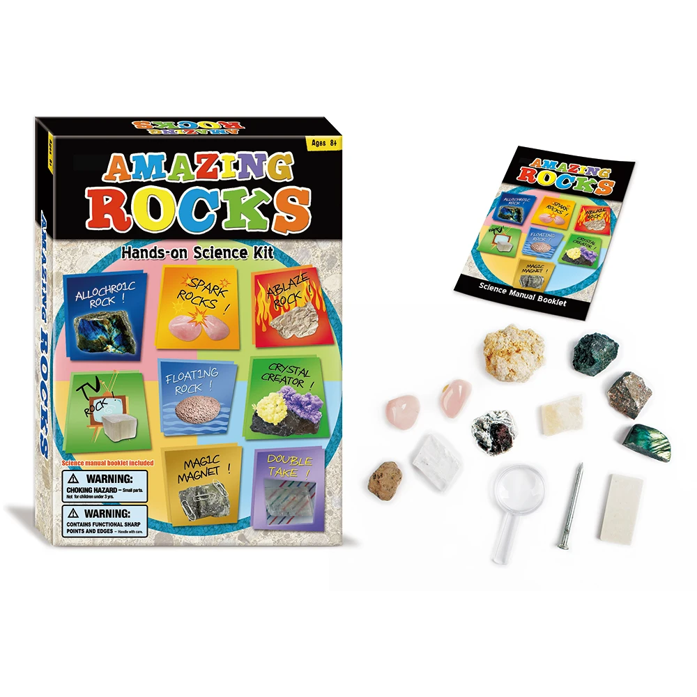 Stem Toys Educational Deluxe Amazing Geology Kit Natural Precious Stones Rocks /Science Sapphire Stones Collection For Students