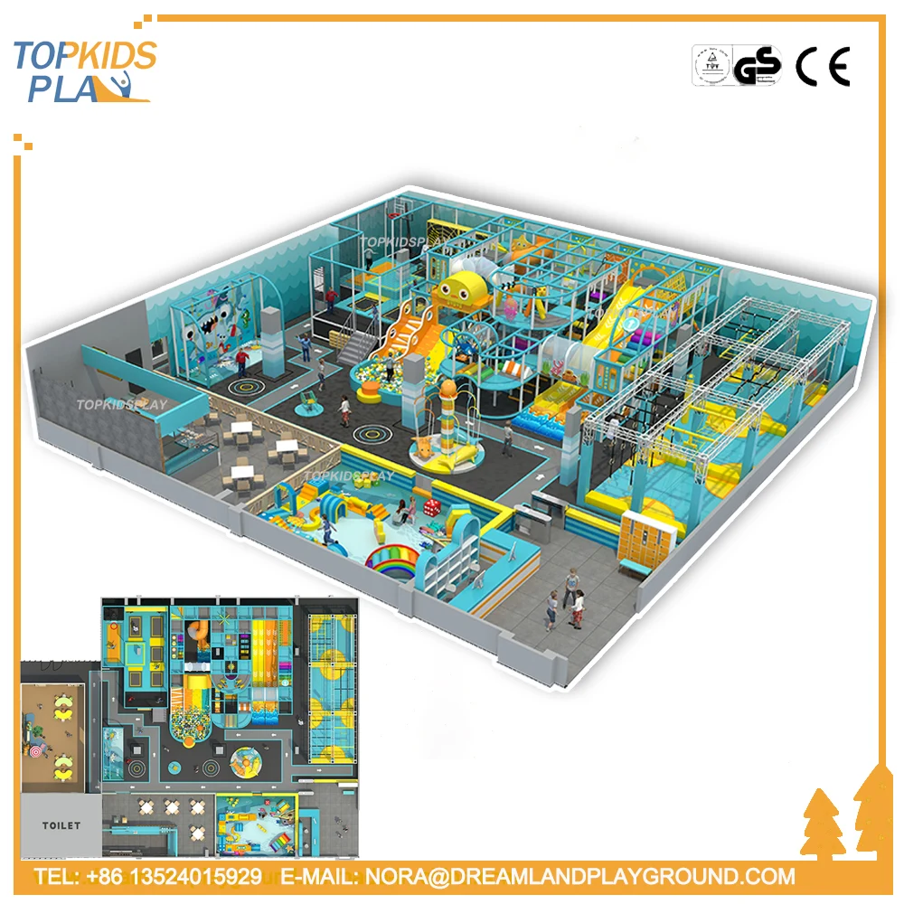 Professional preschool kids plastic small indoor playground equipment with ball pool