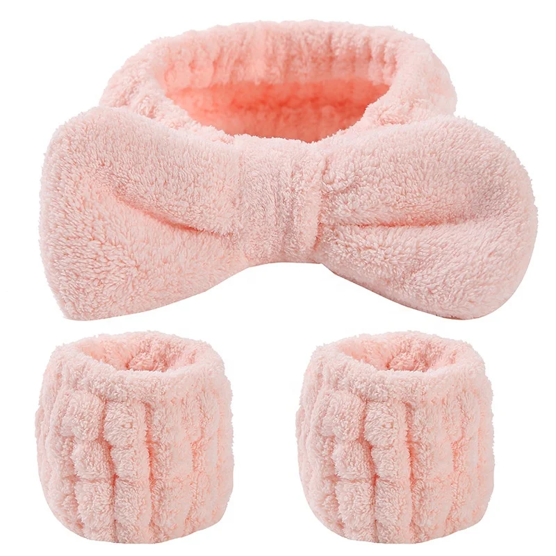 QuiteGirl Custom Sports Wrist Cuffs Sweat Band Hair band set for Adults Cheap Wholesale Coral fleece Microfiber Fabric Material