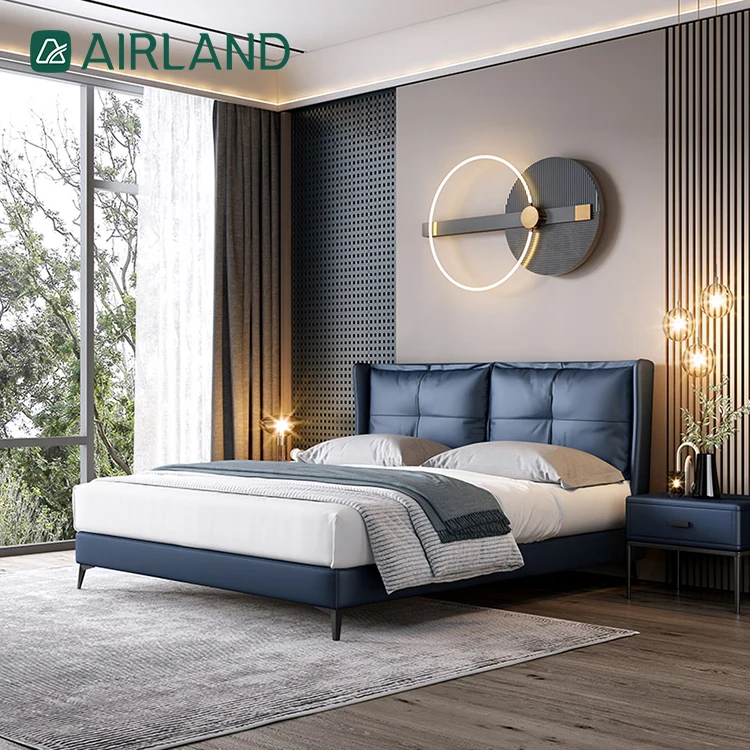 Technological cloth bed hotel comfortable high-density elastic sponge star hotel double bed