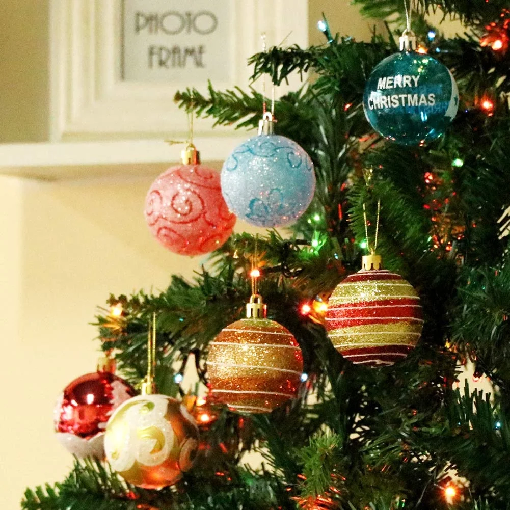 shatterproof christmas tree balls ornament set decorations