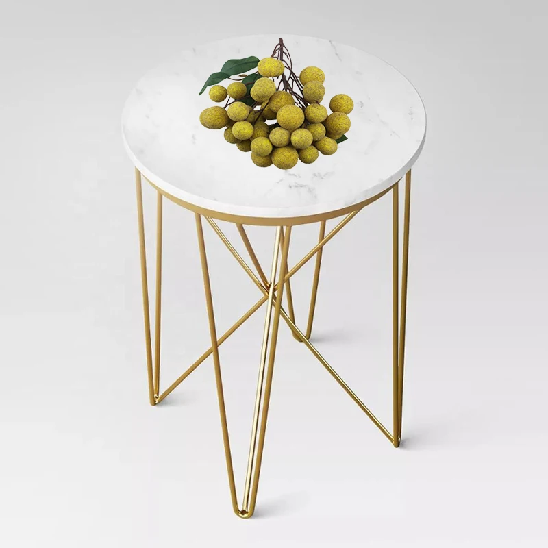 Marble small round table and chair combination simple leisure dessert milk tea shop balcony small table coffee negotiation table