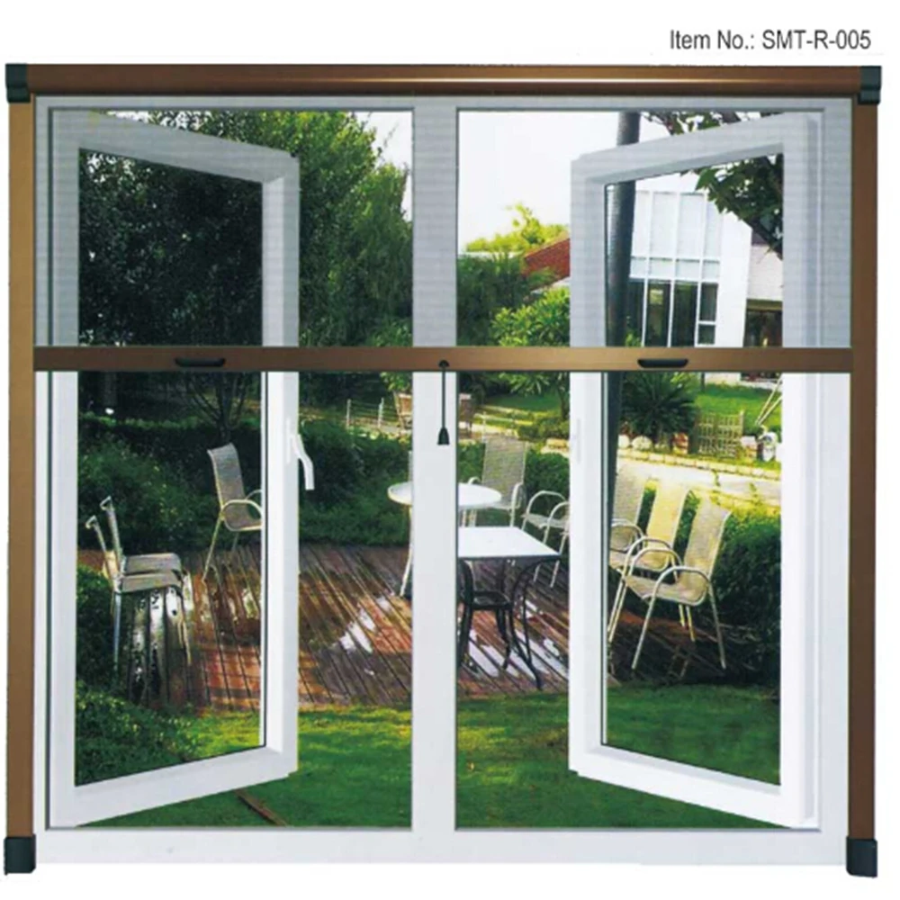 Durable PVC Coated Fiberglass Aluminum Fly Screen Fabric Invisible Rolling Insect Roller Screen Window
