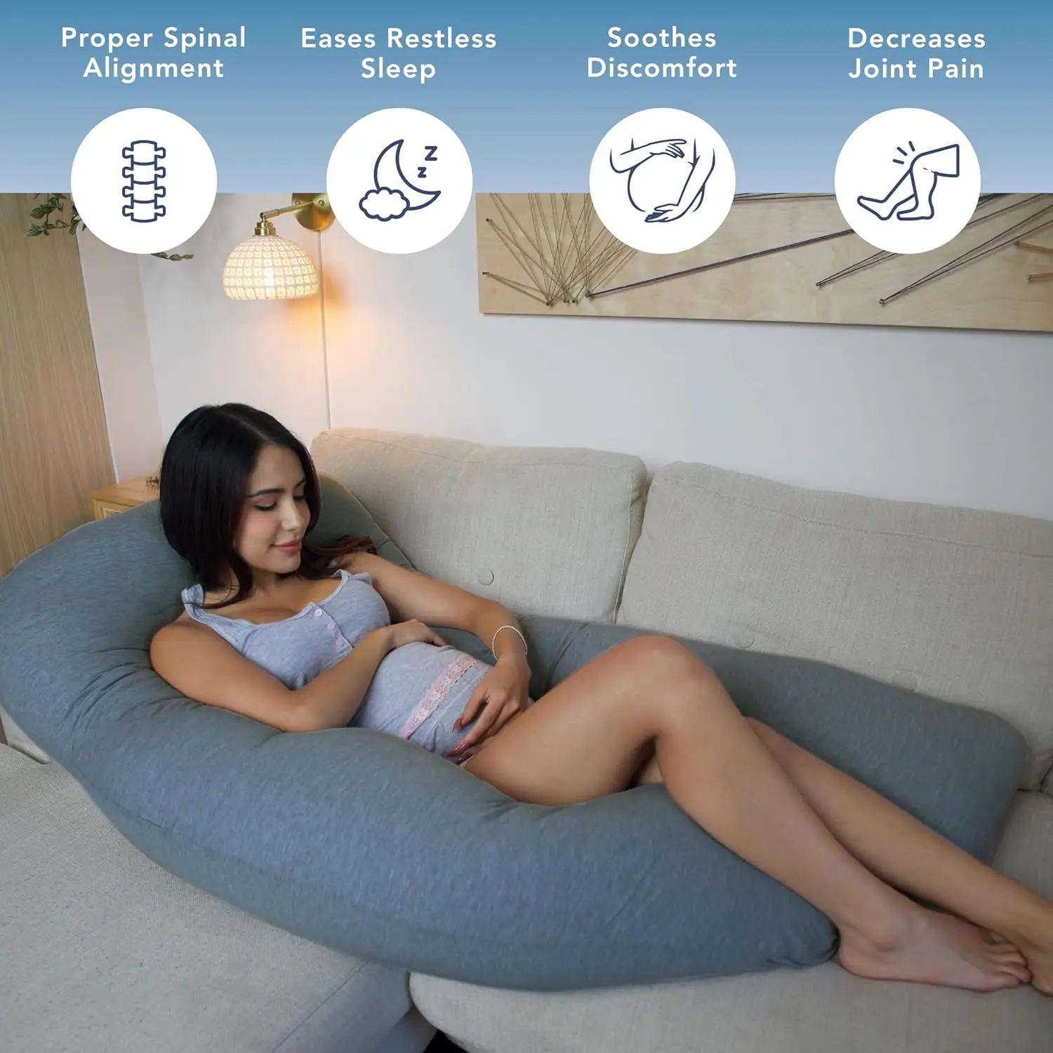 Factory U Shaped Pregnancy Body Pillow With Zipper Removable Cover pregnancy Pillow Full Body Pillow With customize Cover