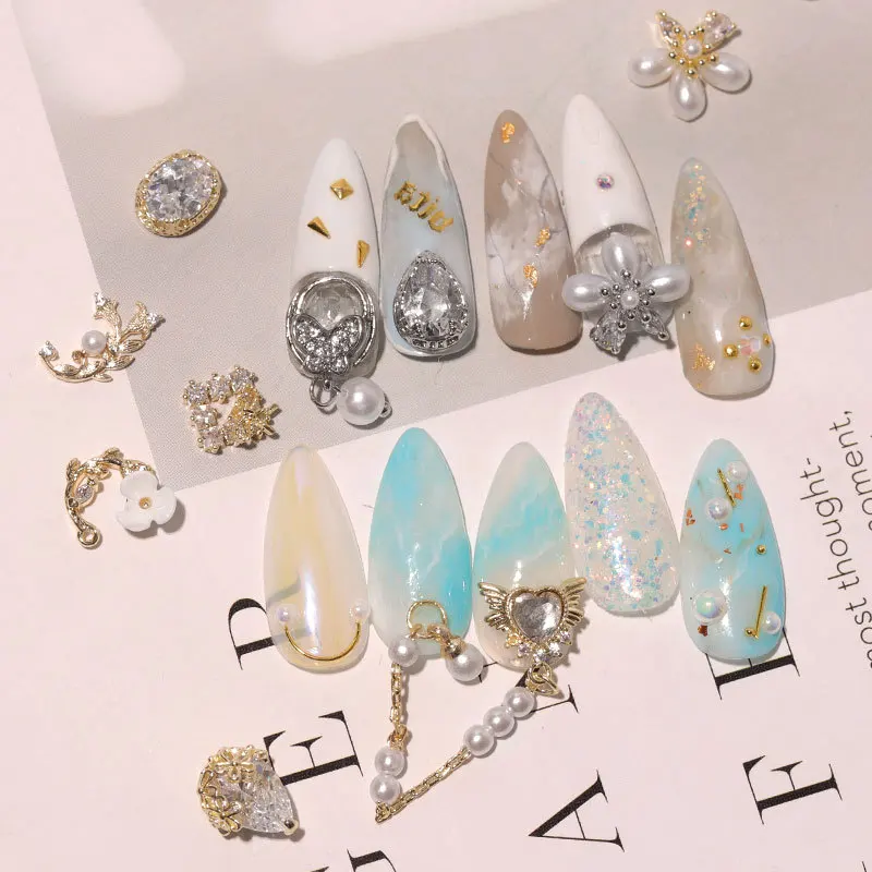 
Nail Art Zircon Jewelry Diamond Alloy Flower Love Heart Shape DIY Accessories 