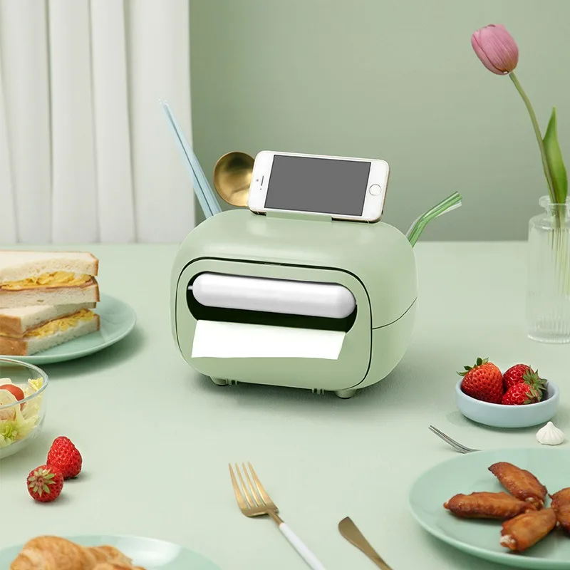 Luxury Plastic Desktop Tissue Box Sesame New Product Ideas TV Shape Phone Holder and Decorative Paper Towel Case
