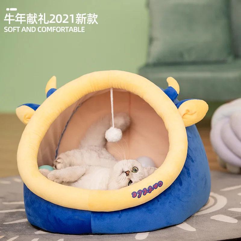 Small Animal Bed Hot Selling Four Seasons Multi-purpose Soft Plush Cat Kennel Mat Pet Beds Accessories