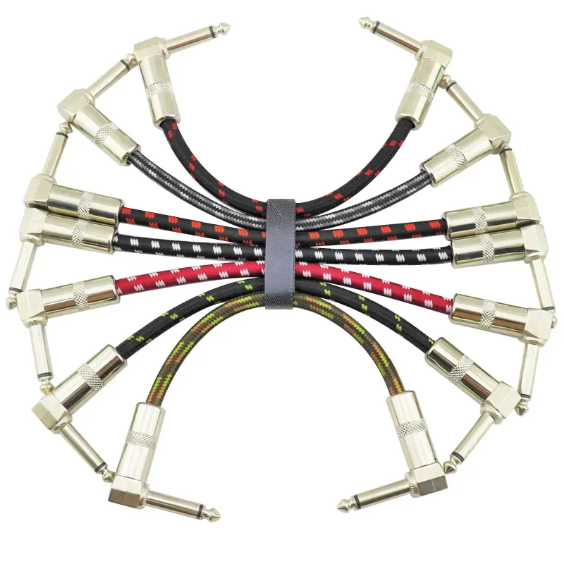 Factory Price Audio Connection Cable Anti-Noise Short Nylon Guitar Cable Wire & Effect Pedal Cord Bassoon Instrument Accessories