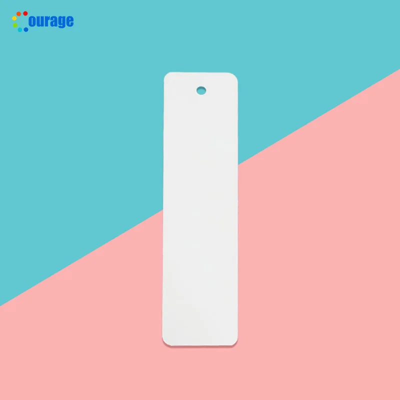 Custom printing 0.45mm  0.65mm 1mm thickness one side double sided white 3.8*15.2cm sublimation bookmark blank aluminum
