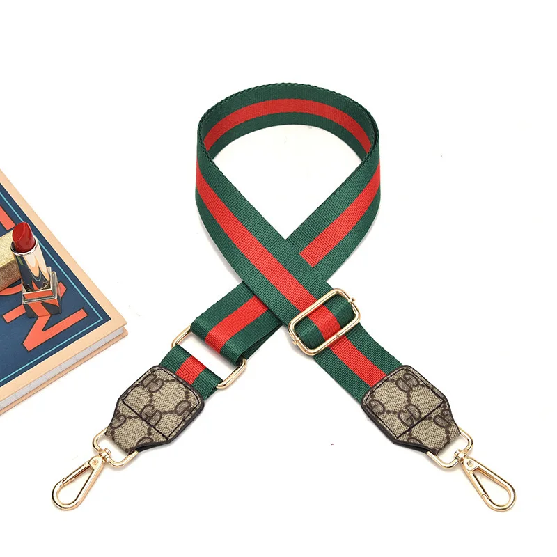 Multi Color Stripe Polyester Shoulder Straps Woven Replacement Purse Straps for Bag Handle