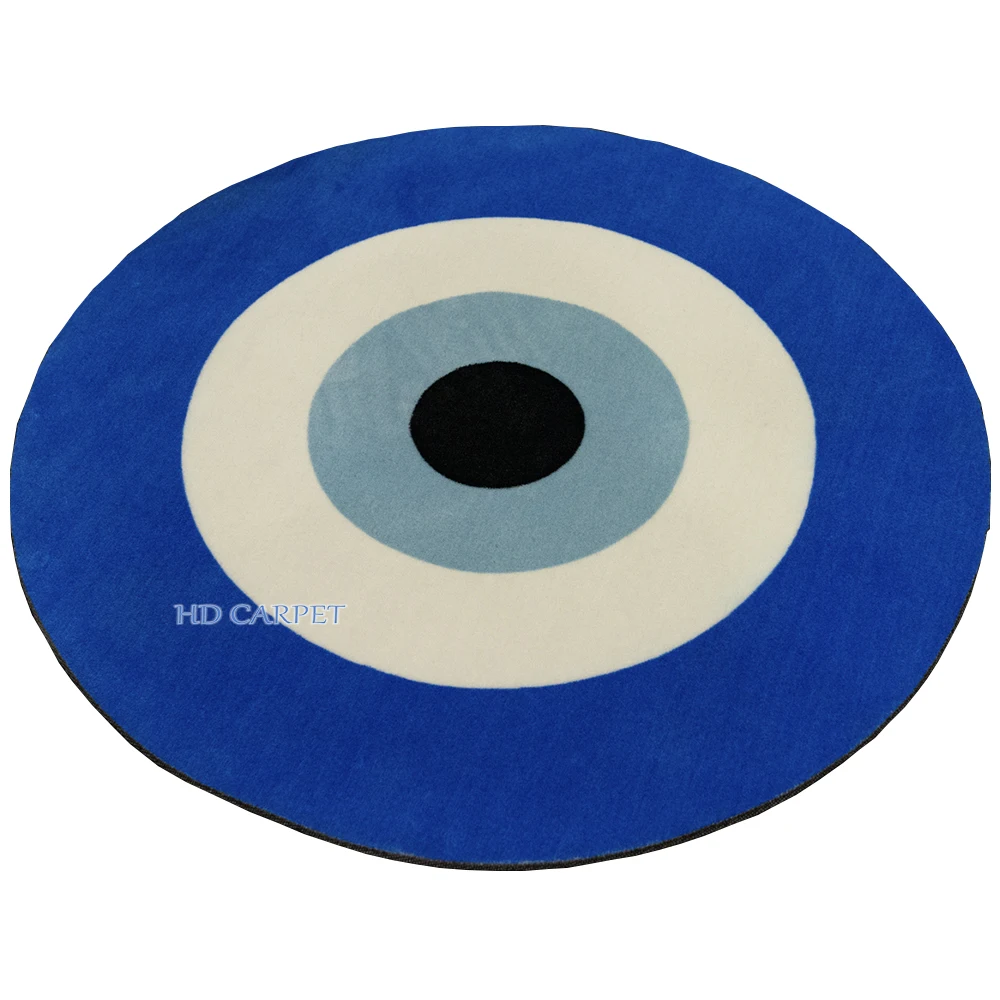 Ward Off Bad Luck Blue Eye Carpet Nylon Printed Round Mat Customized Design Evil Eye Rug