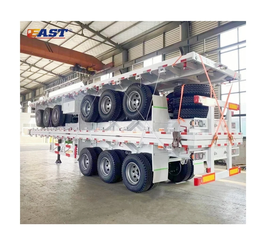 EAST 3 axles 40 feet 20ft 40ft flatbed container trailers for sale