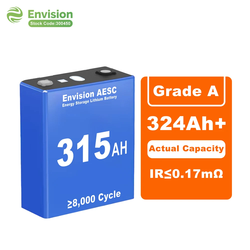 Envision AESC Lithium Ion Batteries Prismatic Battery Lifepo4 Grade a 3.2v 280ah 305ah 315ah 10000 Cycles Solar Cell 12V 24V