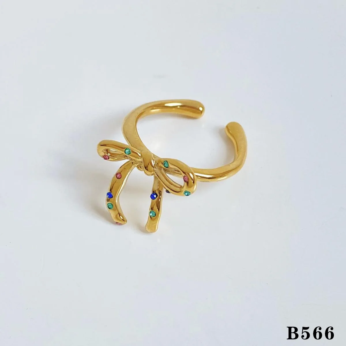 SSeeSY  Wholesale 18K Gold Stainless Steel Tarnish Free Jewelry Fashion Jewelry Shell Heart Open gold rings for women